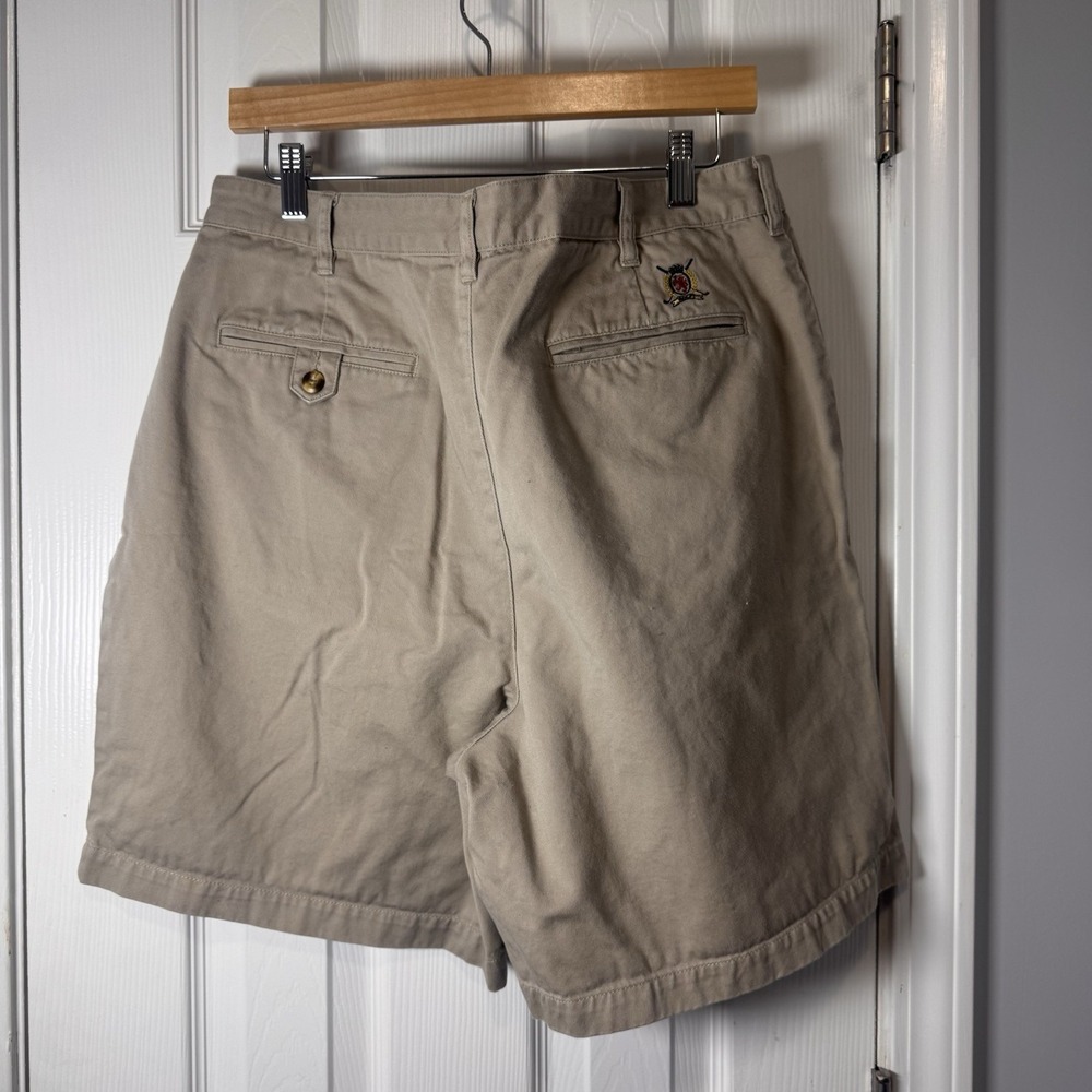Tommy Hilfiger Golf Men's Vintage Tan Pleated Front Chino Golf Shorts Size 36